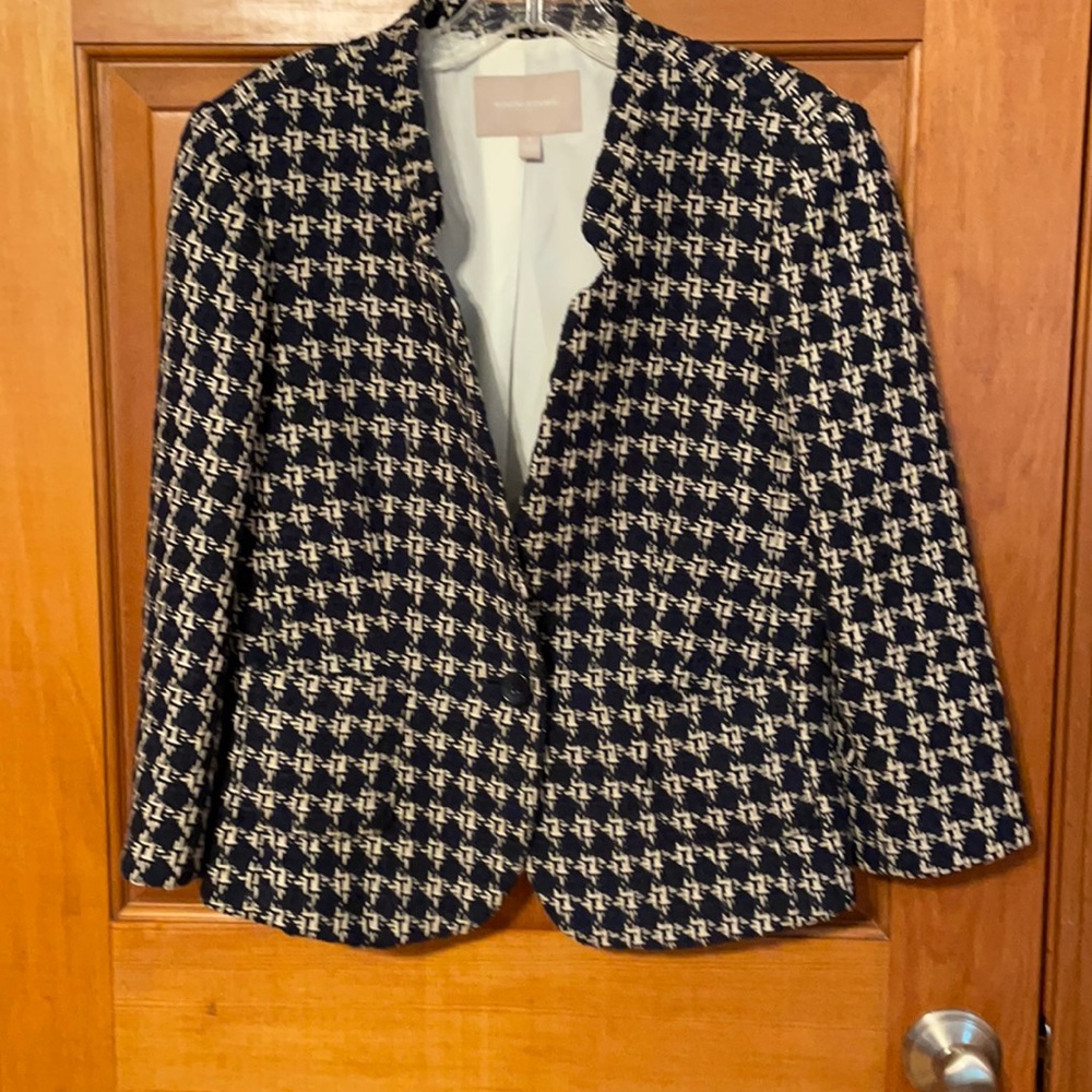 Banana Republic tweed lined blazer/ 3/4 sleeves
